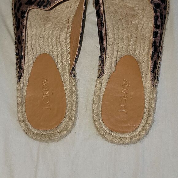 New JCrew Animal Leopard Printed Espadrille Mule Slides Size 11 - Picture 5 of 13